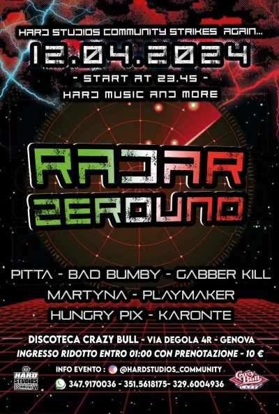 RADAR ZEROUNO@ CRAZY BULL GENOVA