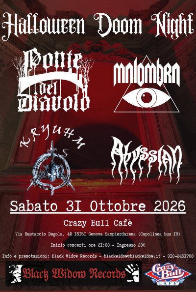 HALLOWEEN DOOM NIGHT @ Crazy Bull Genova